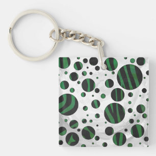Zebra noir et vert Polka point