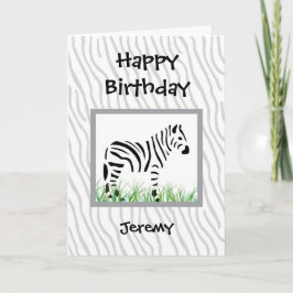 Zebra on white background karte
