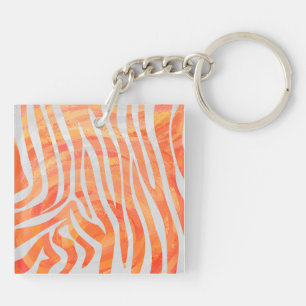Zebra Orange and White Print