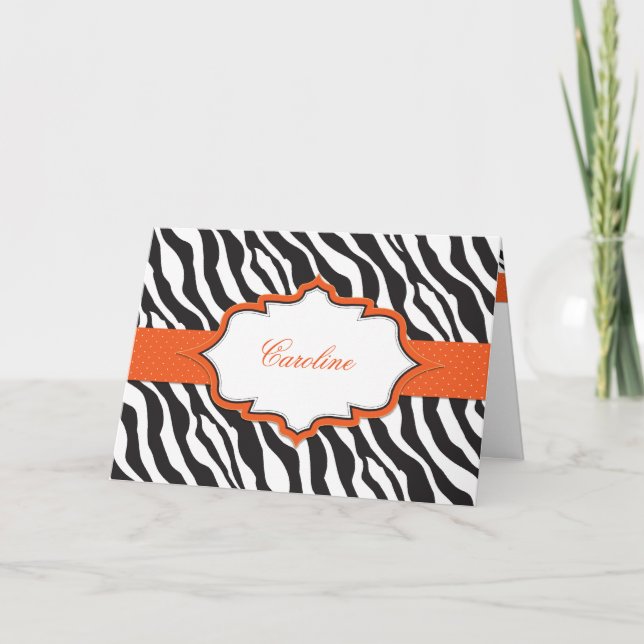 Zebra-orange Band danken Ihnen zu kardieren Dankeskarte (Vorderseite)
