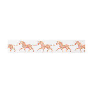 Zebra Orange und Weiße Silhouette Einladungsbanderole