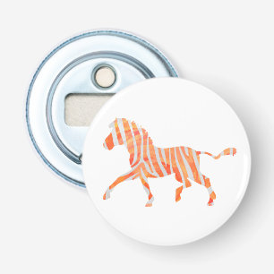 Zebra Orange und Weiße Silhouette Flaschenöffner