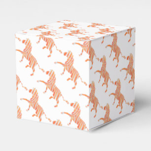 Zebra Orange und Weiße Silhouette Geschenkschachtel