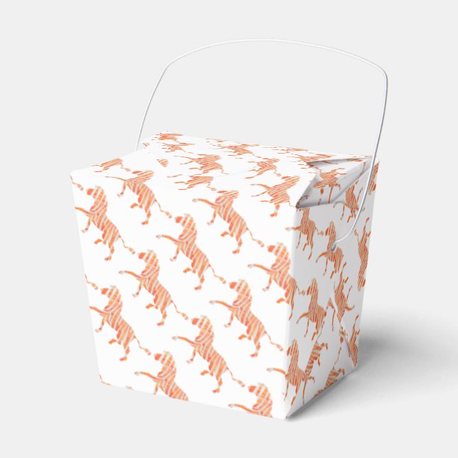Zebra Orange und Weiße Silhouette Geschenkschachtel (Vorderseite)