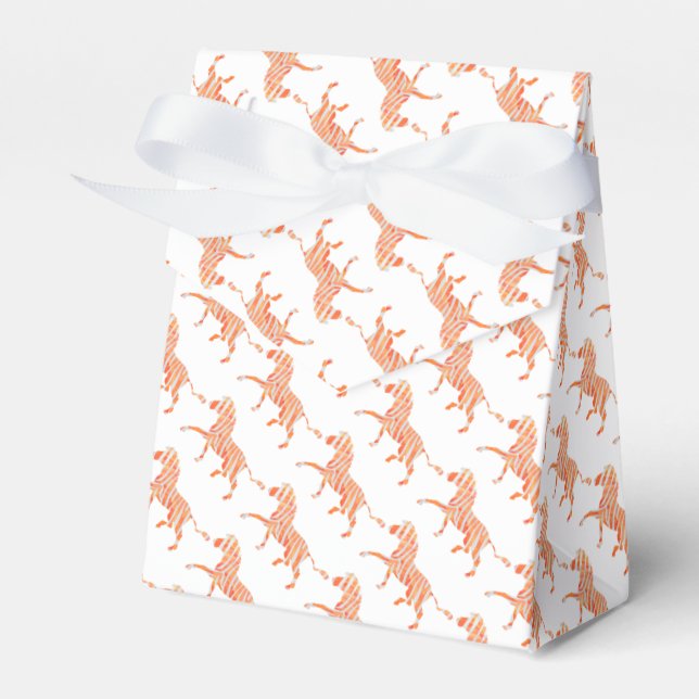 Zebra Orange und Weiße Silhouette Geschenkschachtel (Vorderseite)
