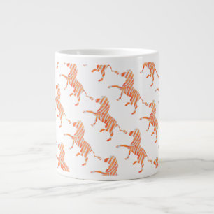 Zebra Orange und Weiße Silhouette Jumbo-Tasse