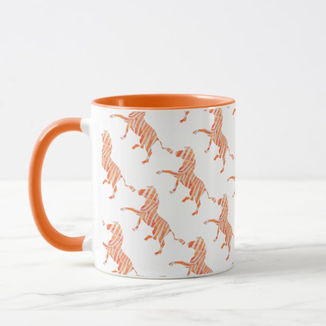 Zebra Orange und Weiße Silhouette Tasse (Links)