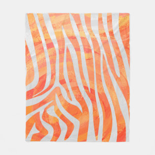 Zebra-orange und weißer Druck Fleecedecke
