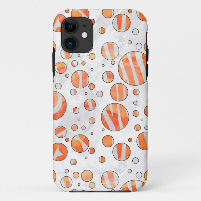 Zebra Orange und White Polka Dot Case-Mate iPhone Hülle (Rückseite)