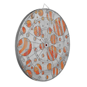 Zebra Orange und White Polka Dot Dartscheibe