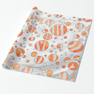 Zebra Orange und White Polka Dot Geschenkpapier