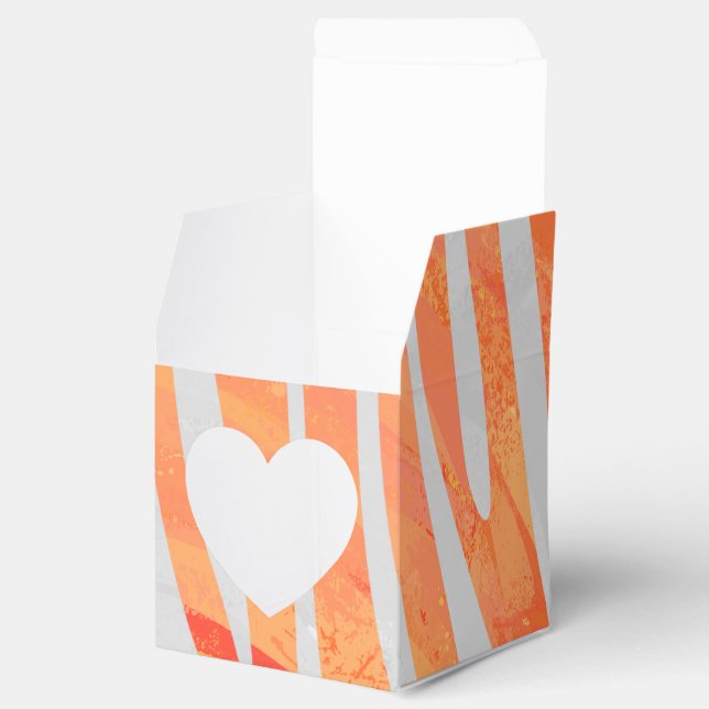 Zebra Orange und White Print Geschenkschachtel (Geöffnet)