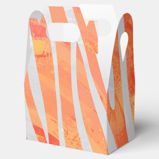 Zebra Orange und White Print Geschenkschachtel (Geöffnet)