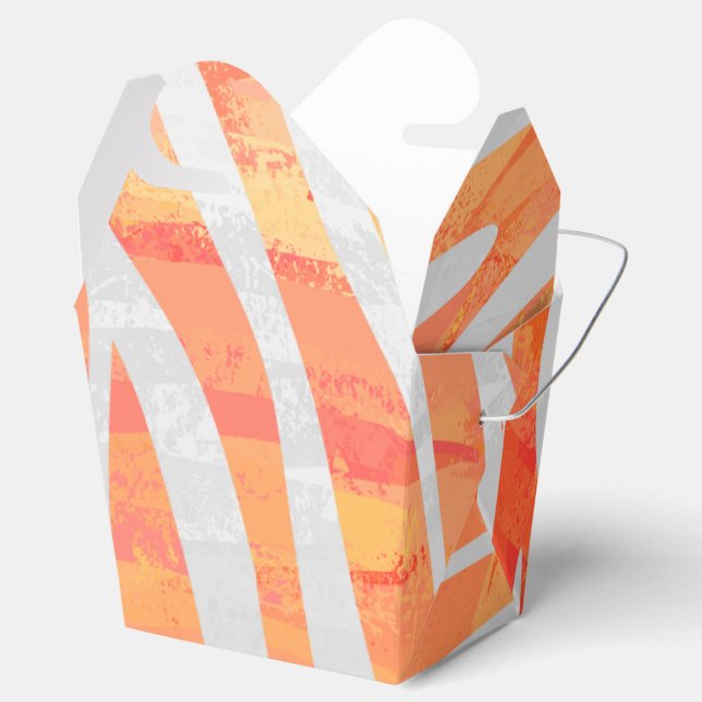 Zebra Orange und White Print Geschenkschachtel (Geöffnet)