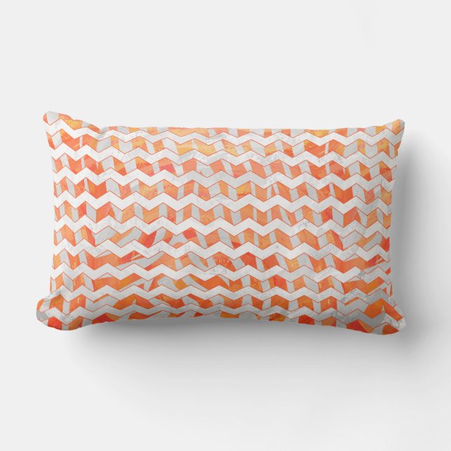 Zebra Orange und White Print Lendenkissen (Vorderseite)