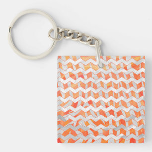 Zebra Orange und White Print Schlüsselanhänger