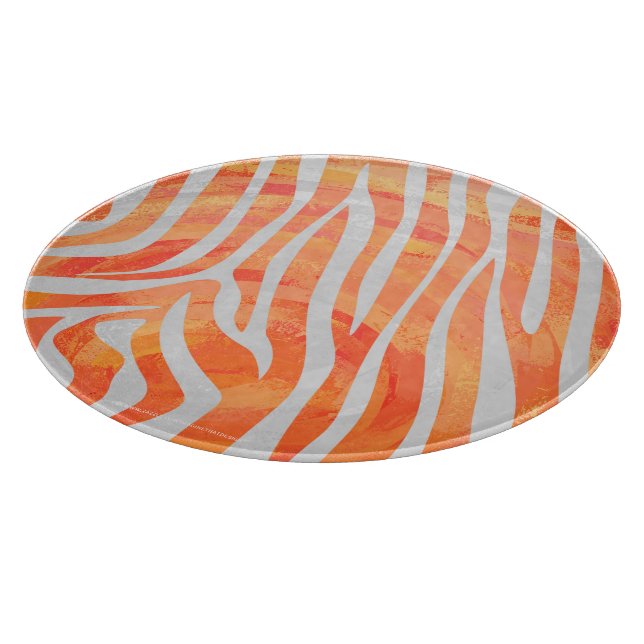 Zebra Orange und White Print Schneidebrett (Ecke)