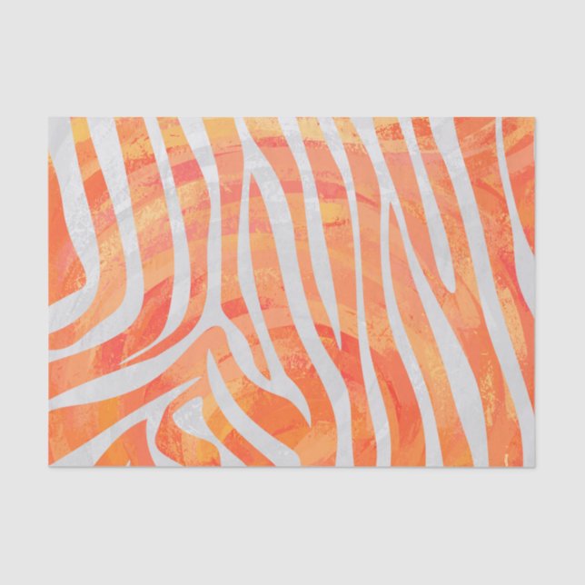 Zebra Orange und White Print Seidenpapier (Vorderseite)