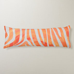 Zebra Orange und White Print Seitenschläferkissen
