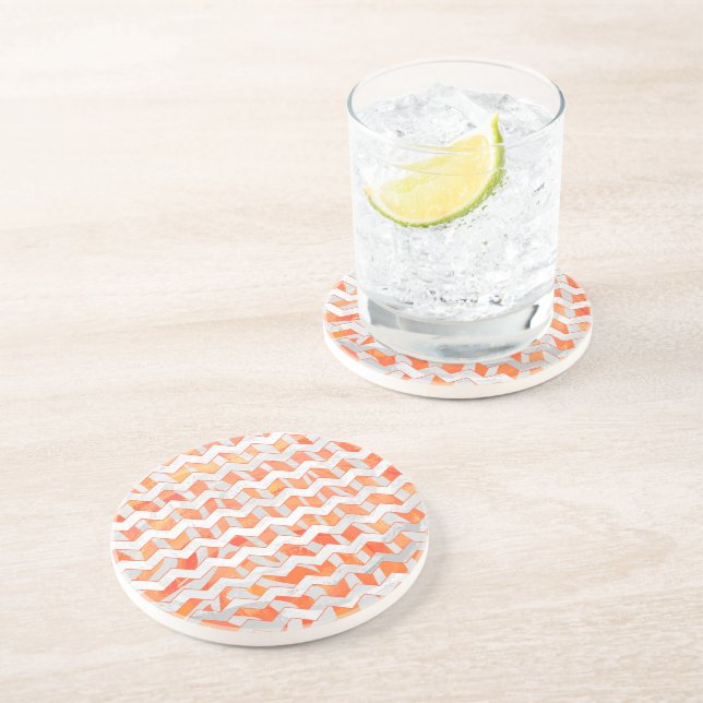 Zebra Orange und White Print Untersetzer (Seite)