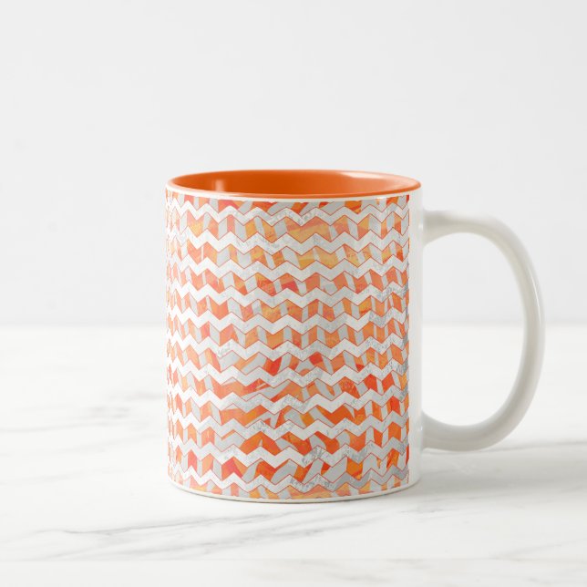 Zebra Orange und White Print Zweifarbige Tasse (Rechts)