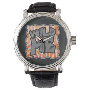 Zebra Orange und White Wild Me Armbanduhr