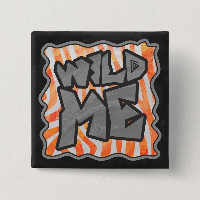 Zebra Orange und White Wild Me Button (Vorderseite)
