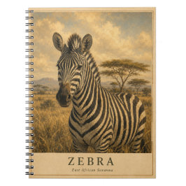 Zebra Ostafrikanische Savanne VINTAGE Notizblock
