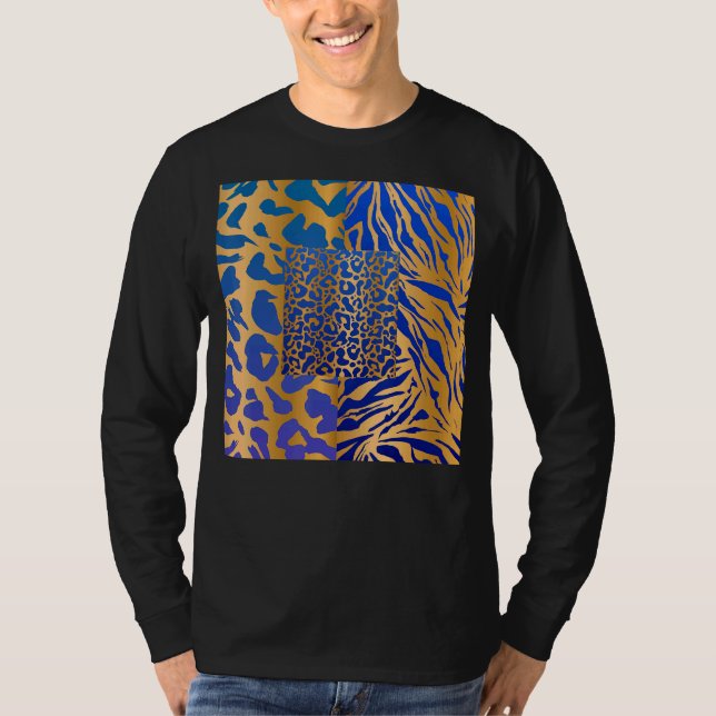 Zebra Panther Cheetah Animal Safari Print T-Shirt (Vorderseite)