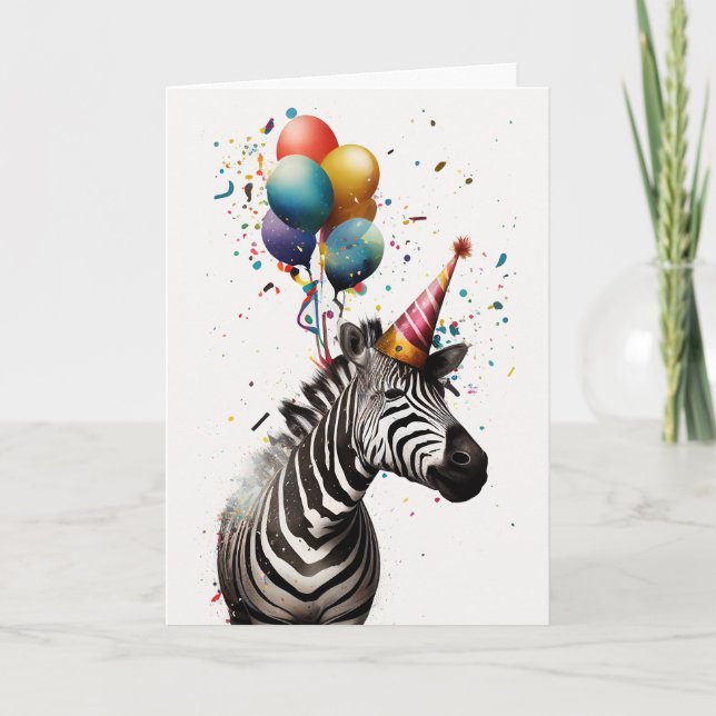Zebra Party Grußkarte Karte (Vorderseite)