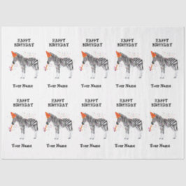 Zebra Partying - Tiere bei der Geburtstagsparty Seidenpapier