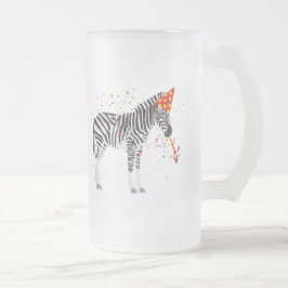 Zebra Partying - Tiere mit Party Mattglas Bierglas