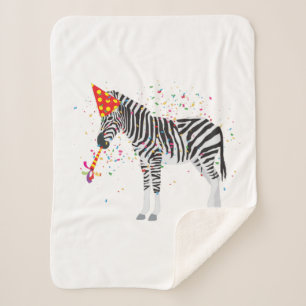 Zebra Partying - Tiere mit Party Sherpadecke