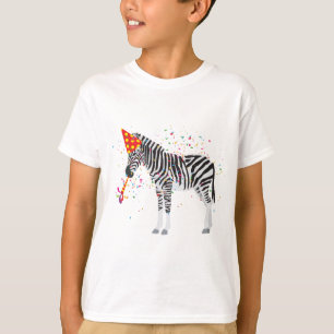 Zebra Partying - Tiere mit Party T-Shirt