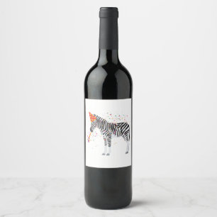 Zebra Partying - Tiere mit Party Weinetikett