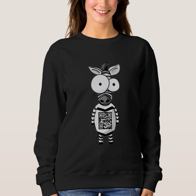 Zebra  Pattern Barcode Message Sweatshirt (Vorderseite)