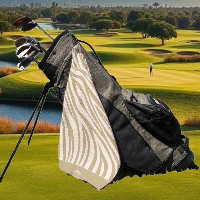 Zebra Pattern-Beige- Golfhandtuch (Zebra Pattern-Beige- Neutral Golf Towel )