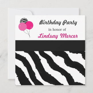 Zebra Pattern Einladung zum Geburtstag