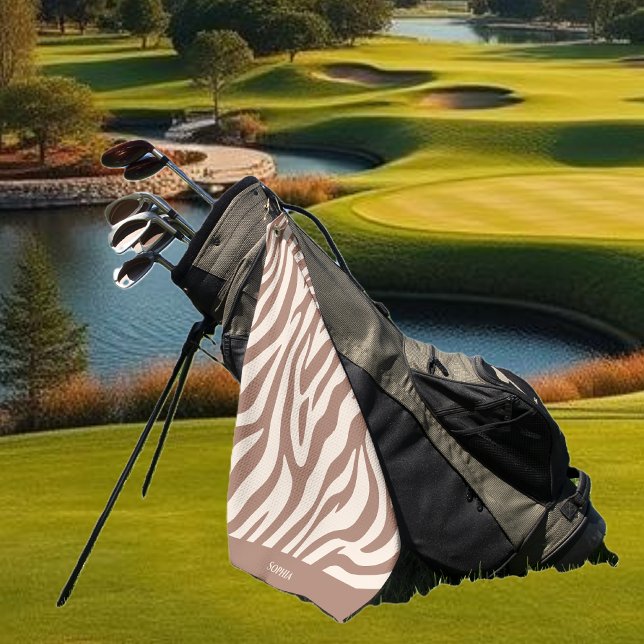 Zebra Pattern-Mocha Mousse Golfhandtuch (Zebra Pattern-Mocha Mousse Golf Towel)