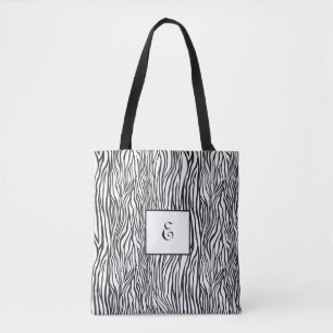Zebra Pattern Monogram Tasche