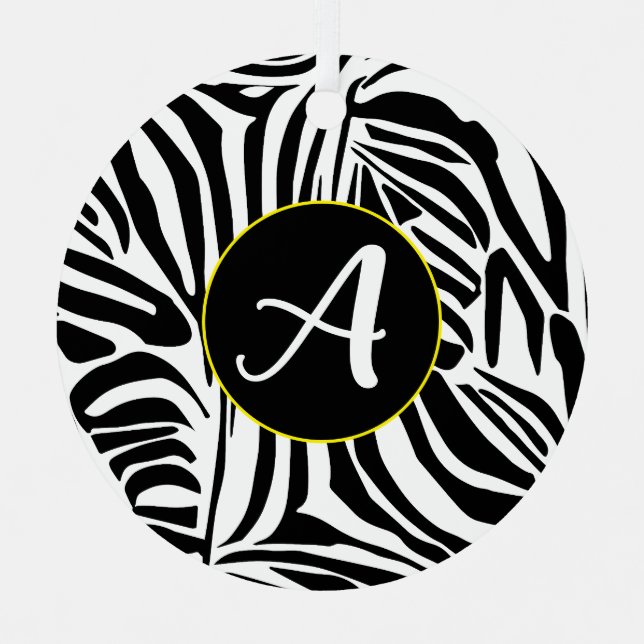 Zebra Pattern Ornament Aus Metall (Vorderseite)