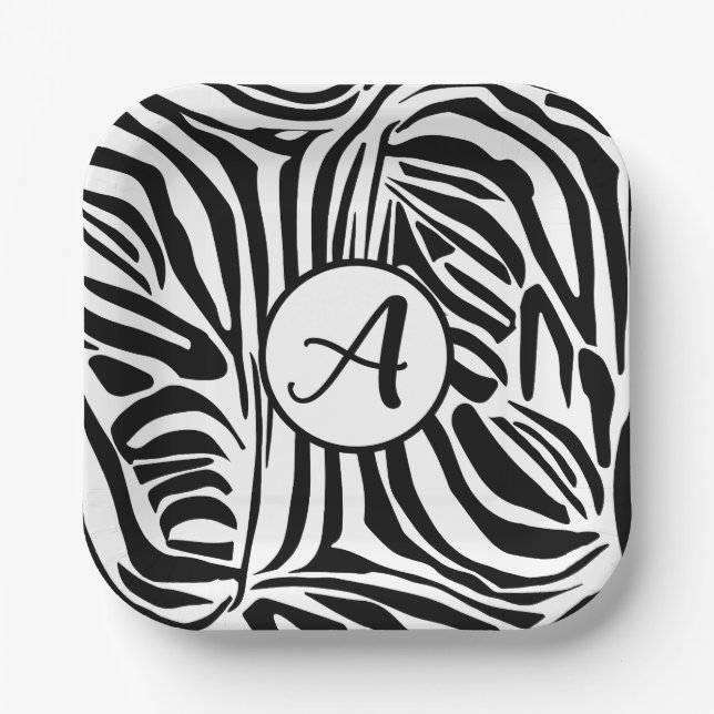 Zebra Pattern Pappteller (Vorderseite)