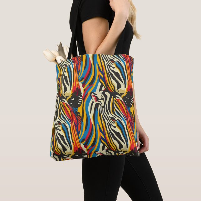 Zebra Pattern Regenbogenstreifen Tasche (Von Nahem)