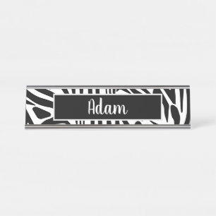 Zebra Pattern Schreibtischnamensplakette