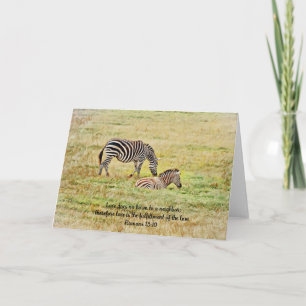 Zebra Peace Bible Verse Note Card Karte