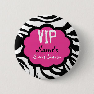 Zebra personalisiertes Gastgeschenk VIP 16. Button