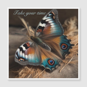 Zebra-Pfau-Schmetterling Nimm Dir Deine Zeit Magnetkarte