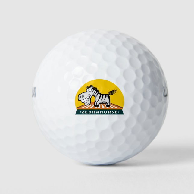 Zebra-Pferde Golfball (Vorderseite)