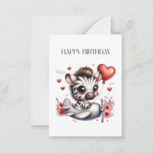 Zebra Pilot Geburtstag Mitteilungskarte