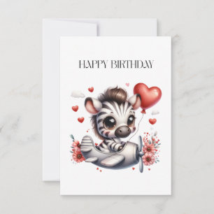 Zebra Pilot Geburtstag RSVP Karte